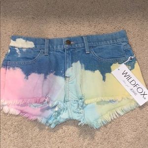 WILDFOX TIE-DYE JEAN SHORTS